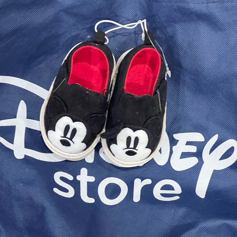 Disney Baby Mickey Mouse Black Slip-On Shoes